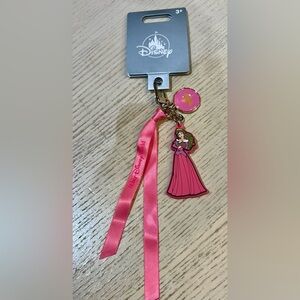 2026 Disney Parks Princess Aurora WDW Ribbon Bag Tag Keychain New